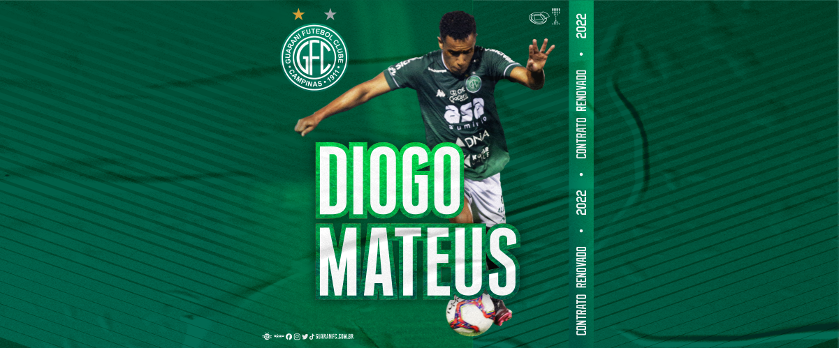 Diogo Matheus: já registrado no BID, clube anuncia novo contrato com lateral