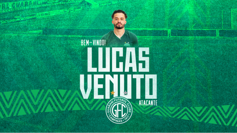 Já no clube há alguns dias, Lucas Venuto é oficializado pelo Guarani